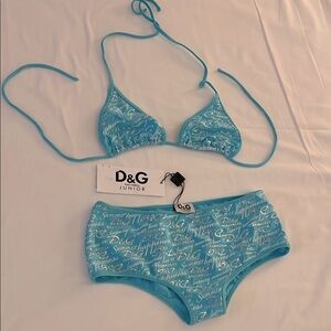 Dolce & Gabbana Junior Sz 14-L Two Piece Bikini Bathing Suit - New with Tags